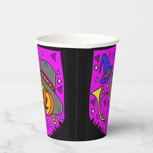 Halloween-Party Jack O'Lantern Bugle Lila Pappbecher (Rechts)