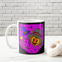 Halloween-Party Jack O'Lantern und Bugle Lila Kaffeetasse