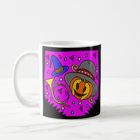 Halloween-Party Jack O'Lantern und Bugle Lila Kaffeetasse (Links)
