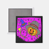 Halloween-Party Jack O'Lantern und Bugle Lila Magnet (Vorderseite/Rückseite)