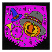 Halloween-Party Jack O'Lantern und Bugle Lila Poster (Vorderseite)