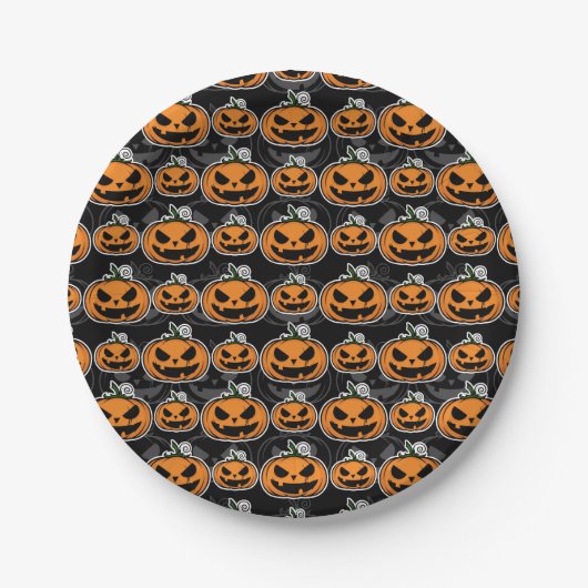 Halloween-Party Jack O'Lanterns Beängstigend Pumpk Pappteller (Vorderseite)
