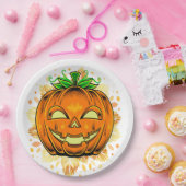 Halloween-Party Jackolantern Spooky Pumpkin Pappteller (Party)