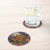 Halloween-Party Jahr hinzufügen Runder Pappuntersetzer (Vor Ort)