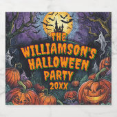 Halloween-Party Jahr hinzufügen Schaumweinetikett (Einzelnes Label)