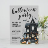 Halloween-Party Jährliche Kostüme Spuk Haus Einladung (Stehend Vorderseite)
