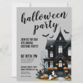 Halloween-Party Jährliche Kostüme Spuk Haus Einladung (Vorderseite)