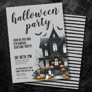 Halloween-Party Jährliches Kostüm Spukhaus Einladung