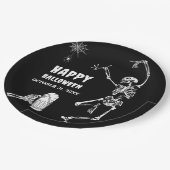 Halloween-Party Jump Skeleton Pappteller (Schrägansicht)