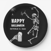 Halloween-Party Jump Skeleton Pappteller (Vorderseite)