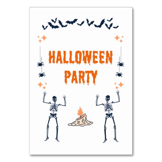 Halloween-Party-Karten Tischnummer (Vorderseite)