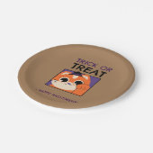 Halloween-Party, Kätzchen aus schwarzem Hut Pappteller (Schrägansicht)