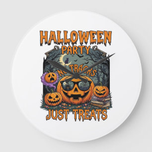 Halloween-Party Keine Tracks Nur Süßigkeiten Sonne Große Wanduhr