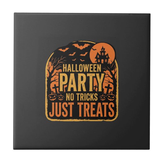 Halloween-Party Keine Tricks Nur Leckerlis Design_ Fliese (Vorderseite)