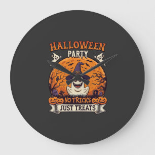 Halloween-Party Keine Tricks Nur Süßigkeiten Geist Große Wanduhr