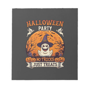 Halloween-Party Keine Tricks Nur Süßigkeiten Geist Notizblock