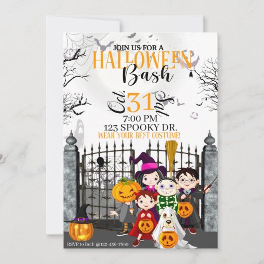 HALLOWEEN-PARTY, KIDS HALLOWEEN, COSTUME-PARTY (Vorderseite)