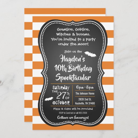 Halloween Party Kinder Kostümeinladung Einladung (Vorne/Hinten)