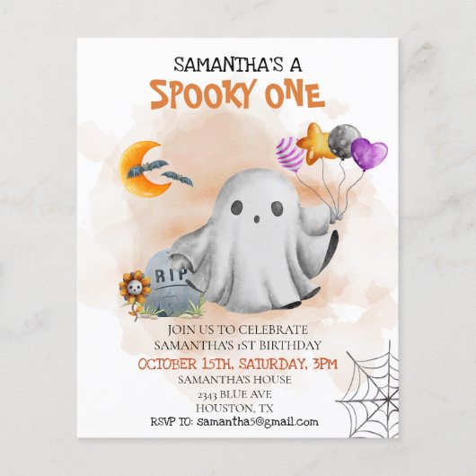 Halloween Party Kinder Spooky One Ghost (Vorderseite)