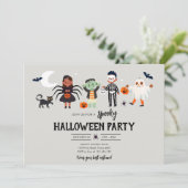 Halloween-Party Kostüm Spooky Kindergeburtstag Einladung (Stehend Vorderseite)