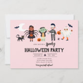 Halloween-Party Kostüm Spooky Kindergeburtstag Einladung (Vorderseite)