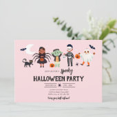 Halloween-Party Kostüm Spooky Kindergeburtstag Einladung (Stehend Vorderseite)