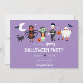 Halloween-Party Kostüm Spooky Kindergeburtstag Einladung (Vorderseite)