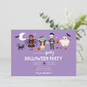 Halloween-Party Kostüm Spooky Kindergeburtstag Einladung (Stehend Vorderseite)