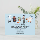 Halloween-Party Kostüm Spooky Kindergeburtstag Einladung (Stehend Vorderseite)