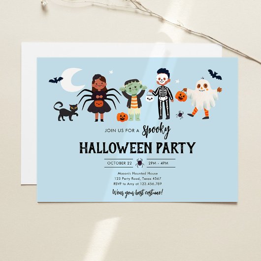 Halloween-Party Kostüm Spooky Kindergeburtstag Einladung
