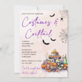 Halloween-Party Kostüme & Cocktails Einladung (Vorderseite)
