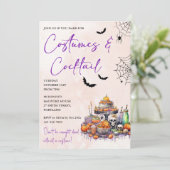 Halloween-Party Kostüme & Cocktails Einladung (Stehend Vorderseite)