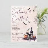 Halloween-Party Kostüme & Cocktails Einladung (Stehend Vorderseite)