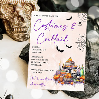 Halloween-Party Kostüme & Cocktails Einladung