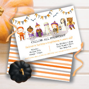 Halloween Party Kostüme Kinder Einladung