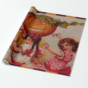Halloween-Party Kürbis vintage Geschenkpapier