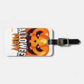 Halloween-Party – Kürbisgesicht-Design Gepäckanhänger (Vorderseite horizontal)