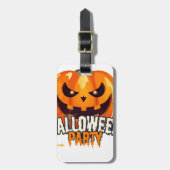 Halloween-Party – Kürbisgesicht-Design Gepäckanhänger (Vorderseite vertikal)