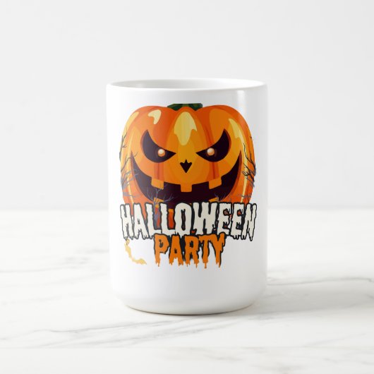 Halloween-Party – Kürbisgesicht-Design Kaffeetasse (Mittel)