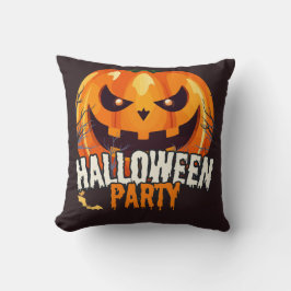 Halloween-Party – Kürbisgesicht-Design Kissen