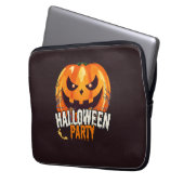 Halloween-Party – Kürbisgesicht-Design Laptopschutzhülle (Vorderseite Links)