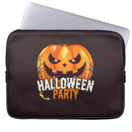 Halloween-Party – Kürbisgesicht-Design Laptopschutzhülle