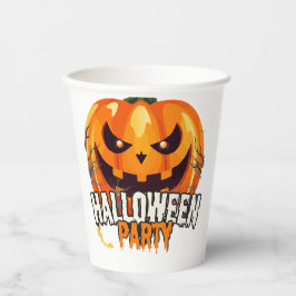 Halloween-Party – Kürbisgesicht-Design Pappbecher