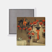 Halloween-Party Kürbislaterne Pumpkin Black Cat Magnet (Vorderseite/Rückseite)