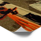 Halloween-Party Kürbislaterne Pumpkin Black Cat Poster (Ecke)