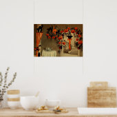 Halloween-Party Kürbislaterne Pumpkin Black Cat Poster (Küche)