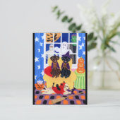 Halloween-Party Labradors! Postkarte (Stehend Vorderseite)