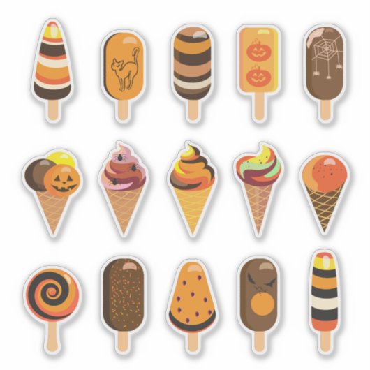 Halloween-Party "Leckerei oder Trick" Eis lecker Aufkleber (Vorderseite)