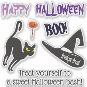 Halloween-Party "Leckerei oder Trick" Eis lecker Aufkleber
