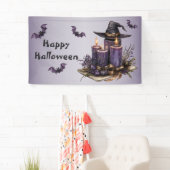 Halloween-Party Lila Kerzen Fledermäuse Spooky Beä Banner (Insitu)